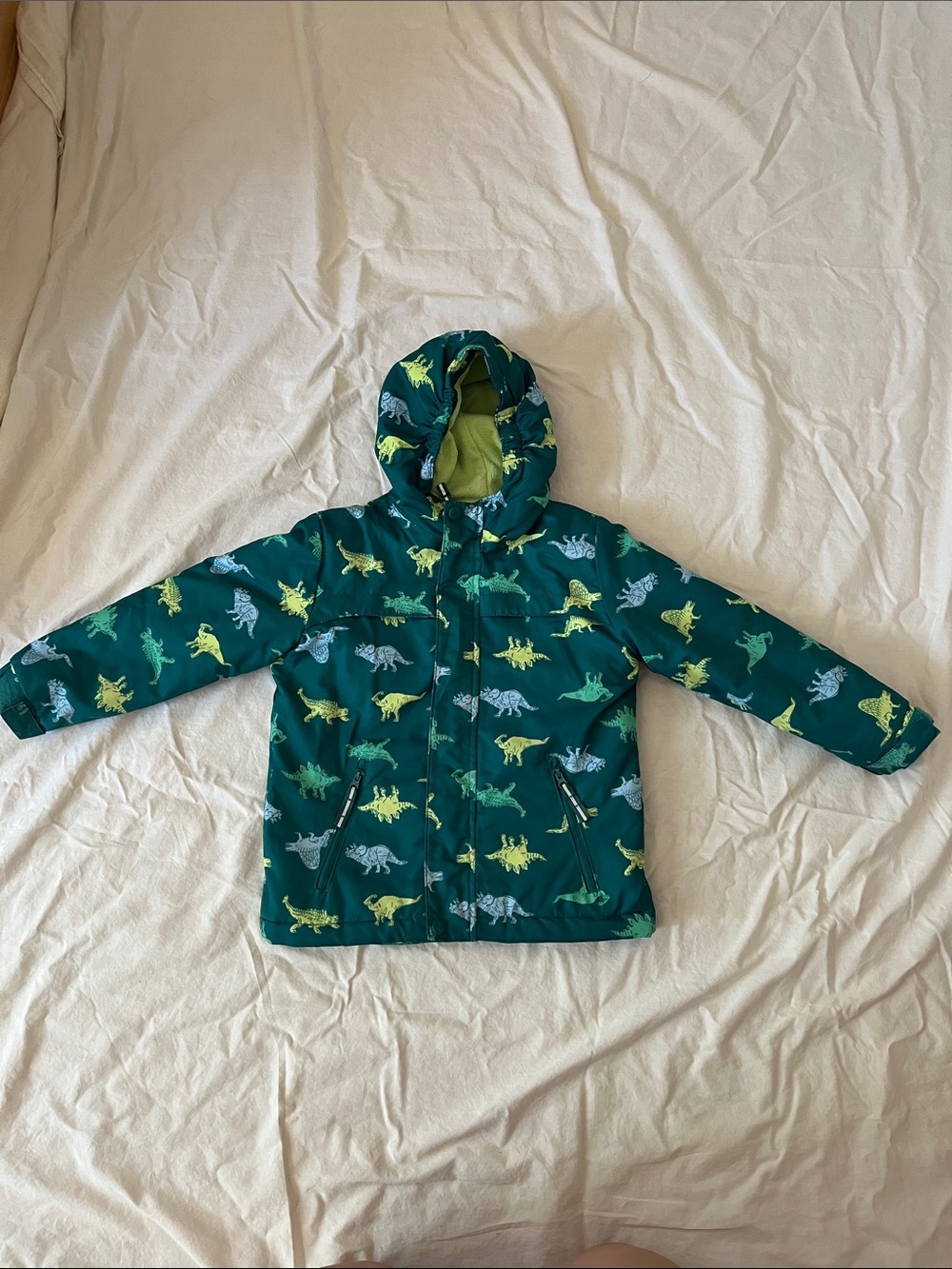 Cat & Jack Boys Green Dinosaur Puffer Jacket